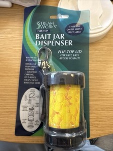 Stream Works Flip Top Bait Jar Dispenser Fly Fishing Accessory SWTL22