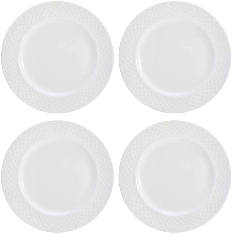 Juego de vajilla Mikasa Trellis Bone China 16 piezas, servicio para 4, blanco Lightwei Foto 3 de 4