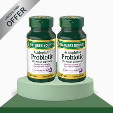 Nature's Bounty Lactobacillus Acidophilus Probiotic - 120 Tablets 2 pack 
