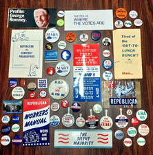 Vintage 100pc American Political Election Campaign Sticker Button Ephemera Lot