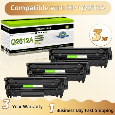 3PK 12A Q2612A Toner Cartridge greencycle Compatible for HP LaserJet MFP M1005