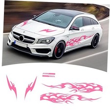 6 Pieces Flame Graphics Car Body Side Sticker Vinyl Auto Racing Sports Pink