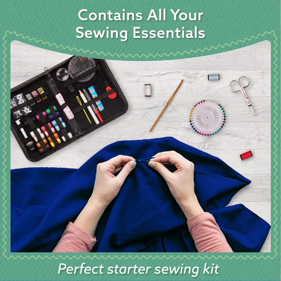 ARTIKA 142-Pcs Sewing Kit Travel Beginner Needles Scissors Thread Thimble Compac - Image 3 of 4