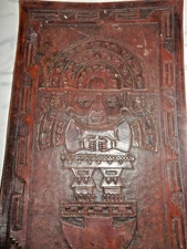 Vintage Peru Peruvian Tooled Leather Tumi Mayan Inca  11"X19"