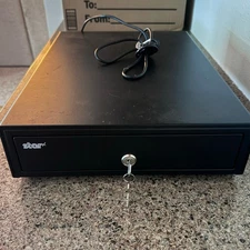 Star Micronics Model: SMD2-1317BK44 Cash Drawer Black with Keys and Cable