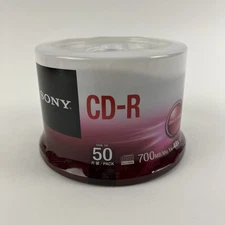 Sony CD-R 50 Disc Pack 700 MB 48x Speed Blank Cds Spindle New Sealed