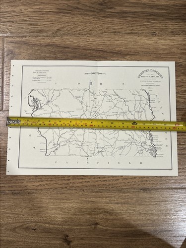 Antike Karte von Chester County, South Carolina von 1825 (nachgedruckt 1980) 16”x11” - Bild 7 von 10