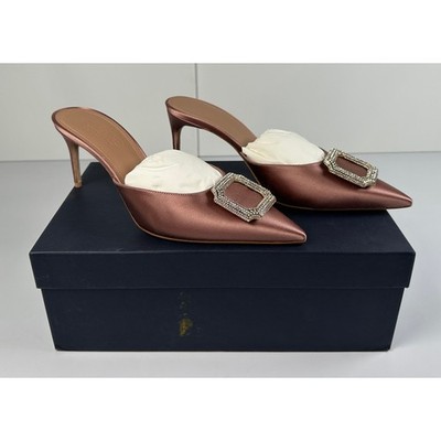 Malone Souliers Mona 70 Embellished Pointed Toe Pumps Mauve Size 40 NIB #10S