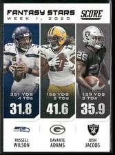 2021 Score Davante Adams / Josh Jacobs / Russell Wilson FS1 Fantasy Stars