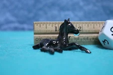 Hagen Renaker TN Tennessee Lying Foal black dark gray ceramic horse