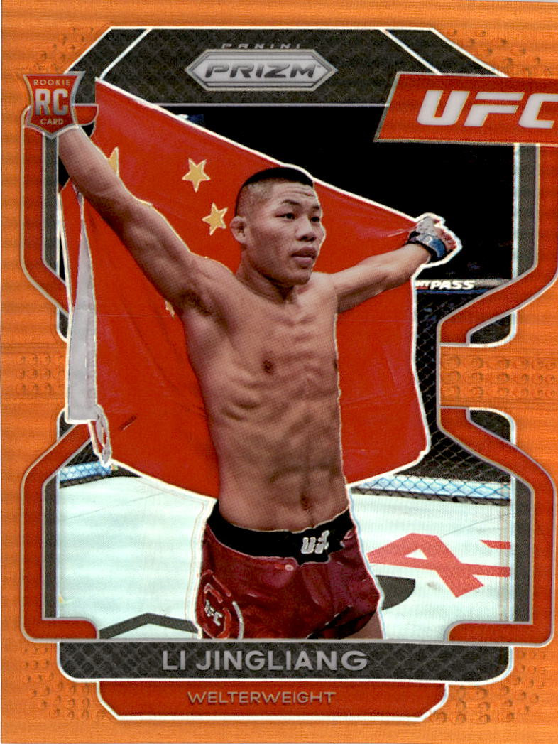 2022 Panini Prizm UFC #118 Li Jingliang Orange Prizms #/99