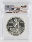 1986 Engelhard American Prospector Silver Round ICG MS69 S$1 Silver Round