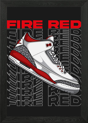 Retro Sneaker gerahmtes Wandbild Poster Leinwanddruck Bild
