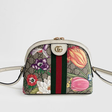 GUCCI Ophidia Flora Shoulder Bag GG Supreme Leather Crossbody Auth Rare