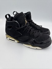 Jordan Flight Club 91 Black Metallic Gold 555475-031 Shoes Size 5Y