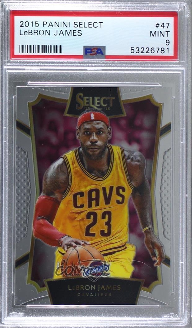 2015-16 Panini Select Concourse LeBron James #47 PSA 9 MINT uk2