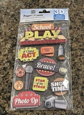 Paper House SCHOOL PLAY 3D Stickers Ticket Show Bravo Lights Camera Microphone