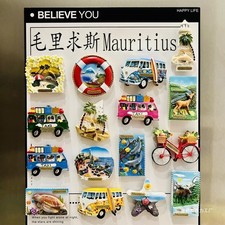 Mauritius Dolphin Bay Chamar Waterfall Tourist Souvenir Refrigerator Sti...