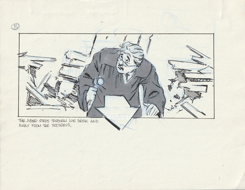 1989 GHOSTBUSTERS ll "The Judge steps away from Scoleris" INKED Storyboard #11