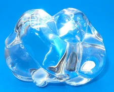 Stueben Glass PUPPY LOVE Lead Crystal Hand Cooler, Figurine, Paperweight, 2 7/8"