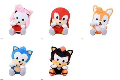 SONIC & FRIENDS Hyokopyoko LL Plush Complete Set Amy Knuckles Tails Shadow Japan