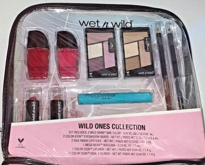 Wet N Wild WILD ONES Collection 9 Pc Full Size Makeup Kit  Eyes Lips Nails NEW