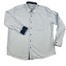 Tasso Elba Shirt Mens XL Dress Button Down Blue Striped Long Sleeve Casual