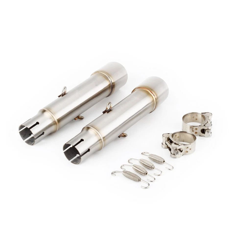 For Honda CB900F Hornet 2001-2009 Exhaust Mid Link Pipe Silvery Muffler Tips Foto 3 de 4