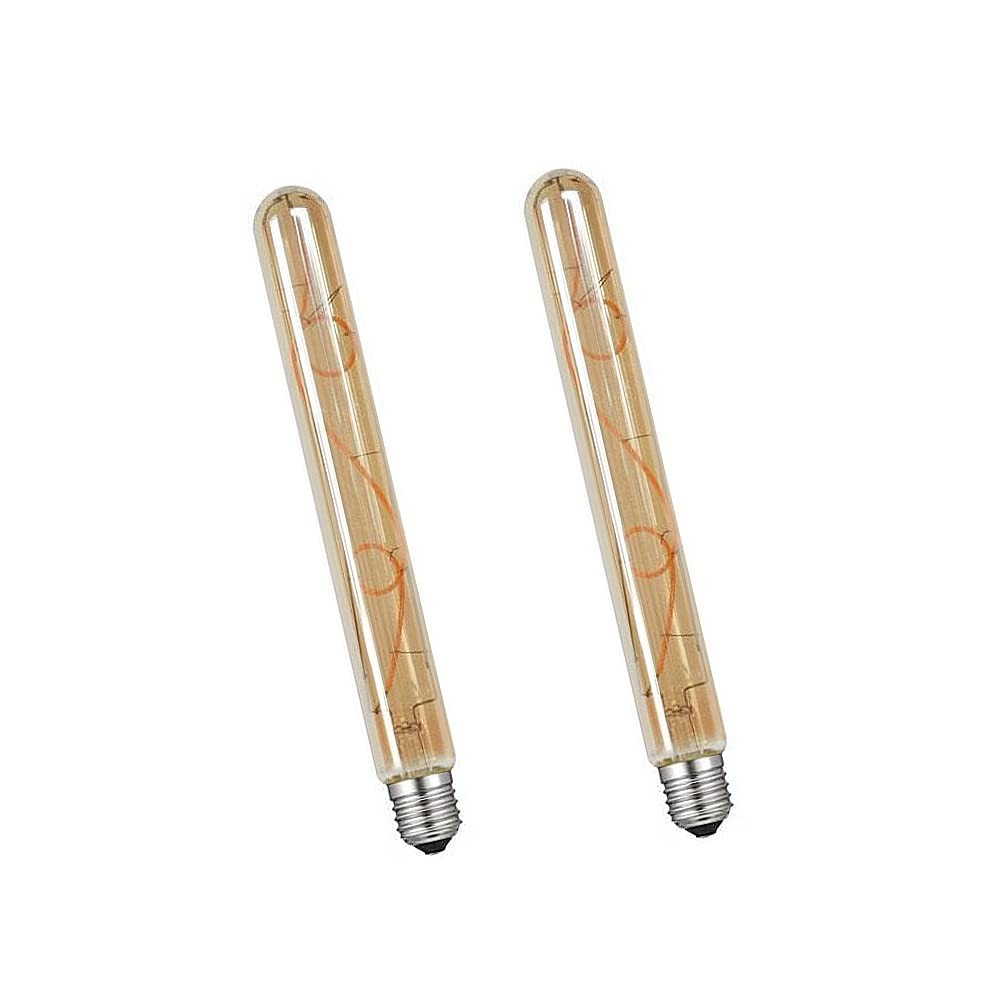 Ampoule LED E27 T30 tube ambré 8W vintage pour luminaire rétro