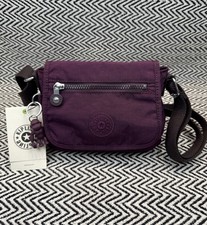 NWT Kipling Sabian Dark Plum Crossbody Mini Bag w/ Charm Keychain