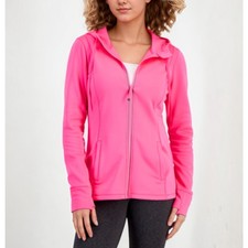 NWT Ideology Girl's Full Zip Jacket With Matching Headband Molten Pink Small