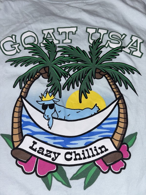 Goat Lazy Chillin Shirt Size Medium