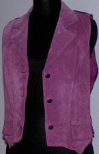 Wilsons Leather Women's Vibrant Purple Sleeveless Waistcoat Collared Vest Medium