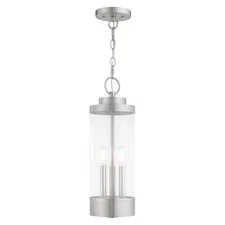 LIVEX LIGHTING 20727-91 Hillcrest 3 Light Brushed Nickel Outdoor