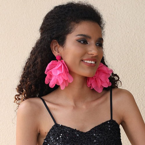 Fabric Drop Earrings Vintage Fashion Tassel Bohemian Statement Handmade Jewelry - Picture 52 of 225