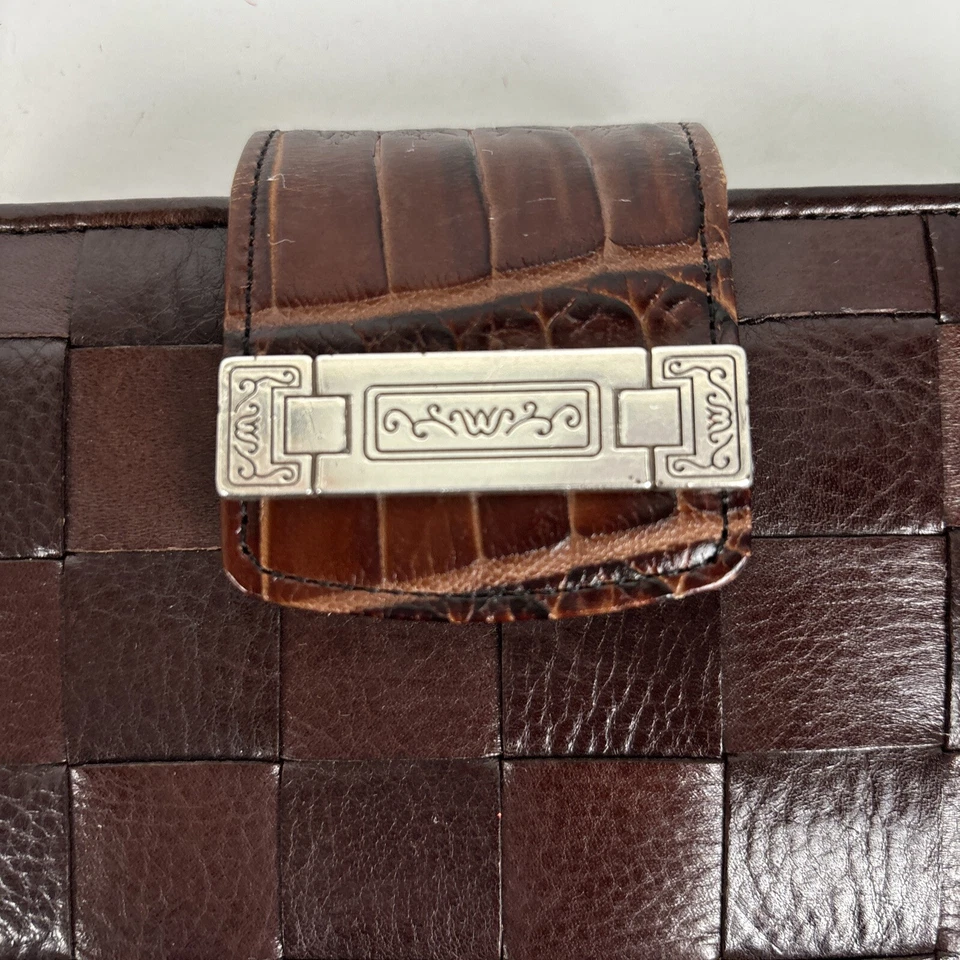 Cartera organizadora de cuero marrón Brighton 7,5x4" Foto 2 de 4