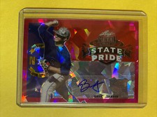 2020 Leaf Metal Draft State Pride Red Cracked Ice #1/2 Bryce Jarvis #SP-BJ2 Auto