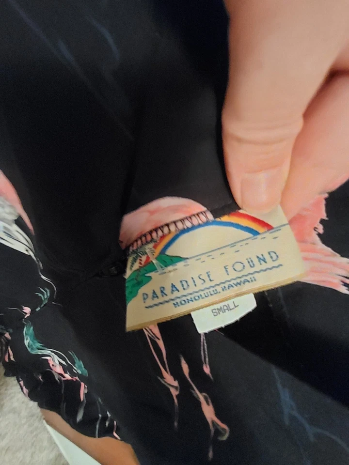 Vestido Corto Vintage Talla Pequeña Paradise Found Rosa Flamenco Hawaiano Foto 4 de 4