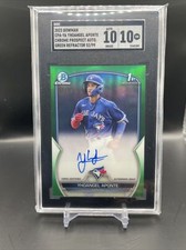 2023 Bowman Chrome Yhoangel Aponte 1st Green Refractor Auto /99 SGC 10/10