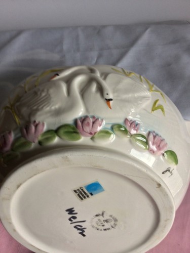 Ceramiche Artistiche Del Veneto Ciotola Cigno Servizio Zuppa Coperchio Fiore Firmato Italia - Foto 10 di 23