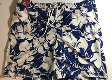 MERONA HIBISCUS MENS SWIMSUIT Size XXL White Blue 100 Polyester