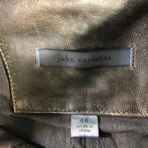 John Varvatos Collection Jacket Mens 48 Full Zip Biker Lambskin Elbow Patch Coat - Picture 4 of 13