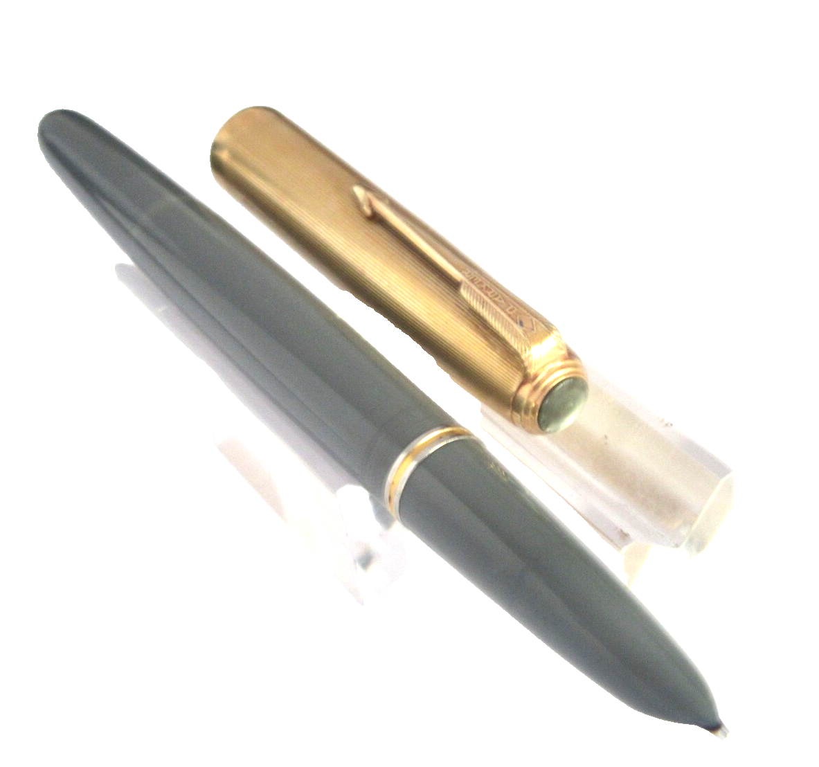 Rare Parker 51 Vacumatic Fountain Pen Gold Plated Green Gray Rare Parker 51 Vacumatic Fountain Pen Gold Plated Green Gray