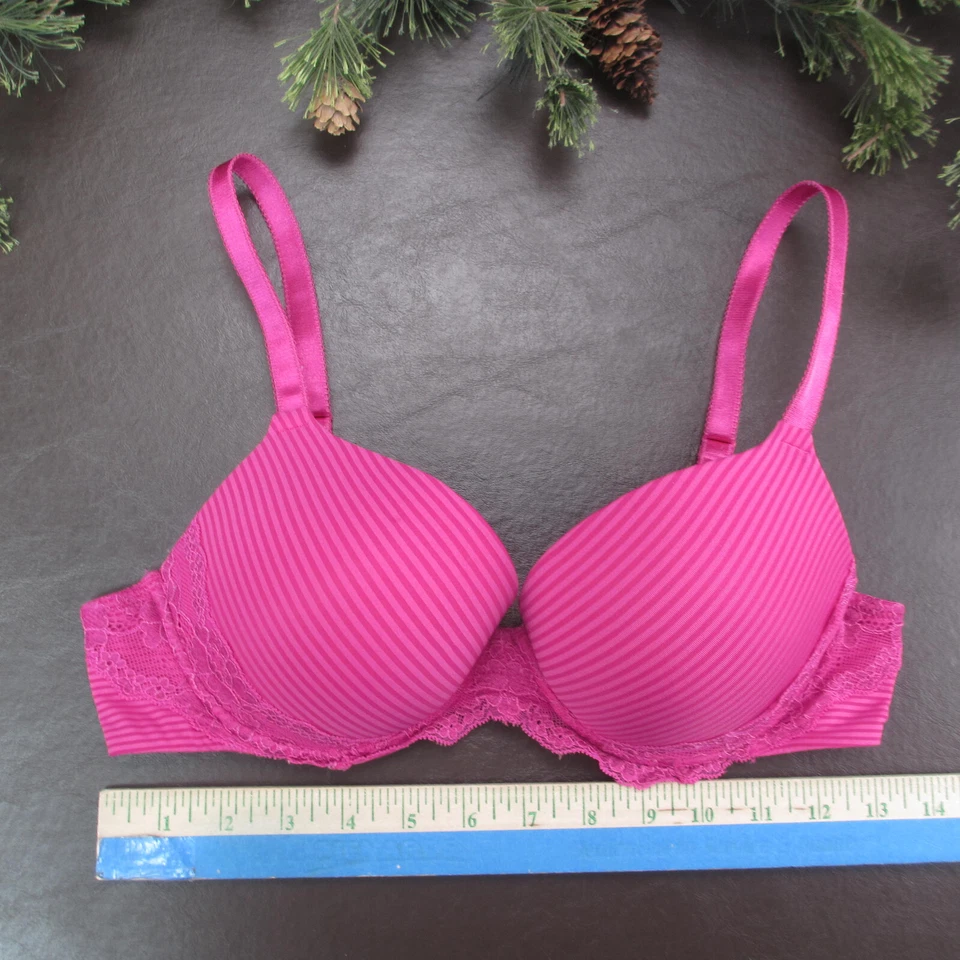 Sujetador Lily of France Talla 34C Rosa Acolchado Con Aros Cierre Ajustable Espalda Foto 2 de 4