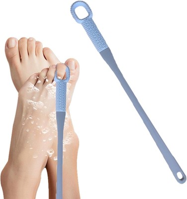 Toe Gap Cleaning Brush, Foot Scrubber in Shower, Long Handle Silicone Foot Brush