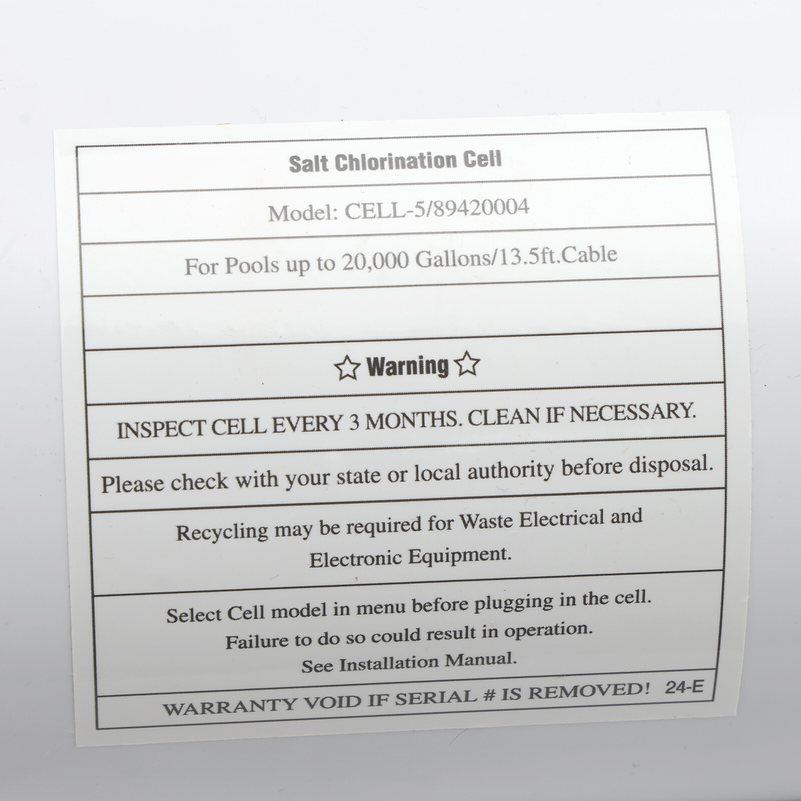 GLX-CELL-5 TurboCell Salt Chlorination Cell For Hayward Pool up to 20000 Gallons