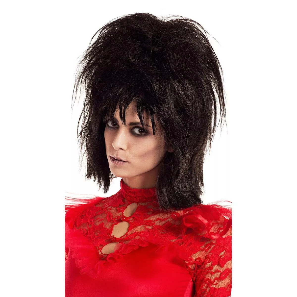 Lydia Deetz Wig Beetlejuice Movie Women s Costume Beetle Bride Lidya Goth Black