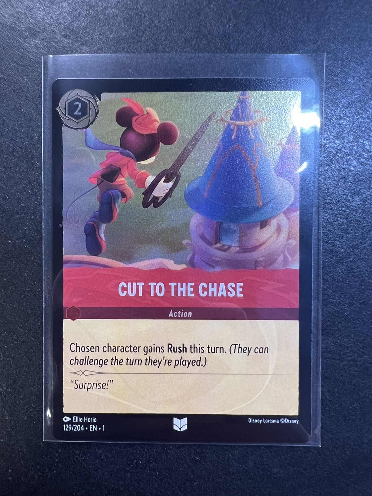 Disney Lorcana TCG Cut to the Chase 129/204 Uncommon COLD FOIL Holo MINT
