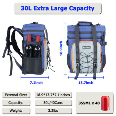 40 Cans Cooler Backpack, Large Leakproof Insulated Camping Lunch Picnic Bag Arlmont & Co. 40 Cans Cooler Backpack, Large Leakproof Insulated Camping Lunch Picnic Bag Arlmont & Co.