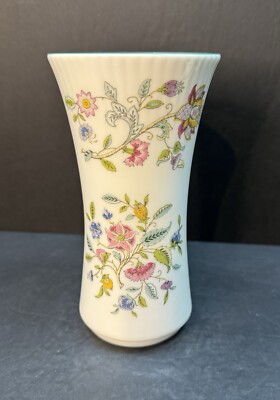 MINTON HADDON HALL 陶磁器 花 置物イギリス雑貨(メ1256) Vintage Minton Haddon Hall Bone China Floral Vase Made In